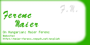 ferenc maier business card